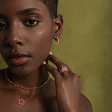 Pink Sapphire Tennis Necklace