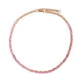 Pink Sapphire Tennis Necklace