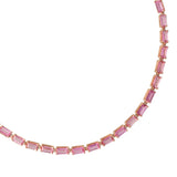 Pink Sapphire Tennis Necklace