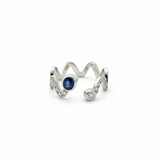 Anillo Eva wave en oro amarillo 18K con rubí natural - crub joyería fina